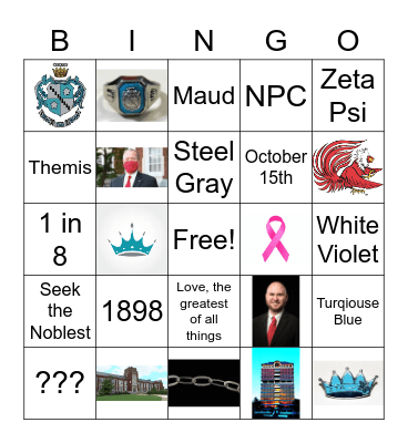 ZETA TAU ALPHA Bingo Card
