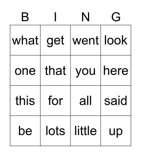 Green Group SW Bingo Card