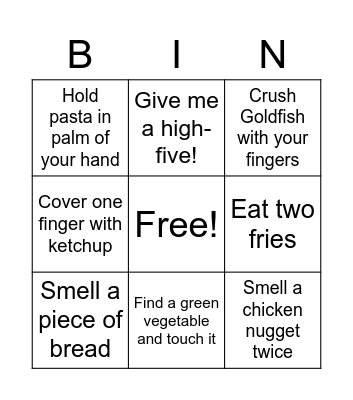 Food Bingo Card