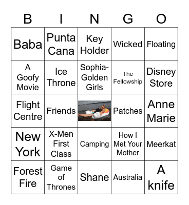 Lyndsay's Birthday Bingo Card