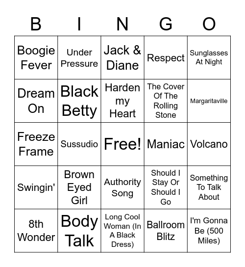 Elks 5 Bingo Card