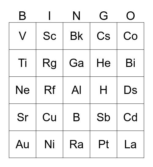 lexi Bingo Card