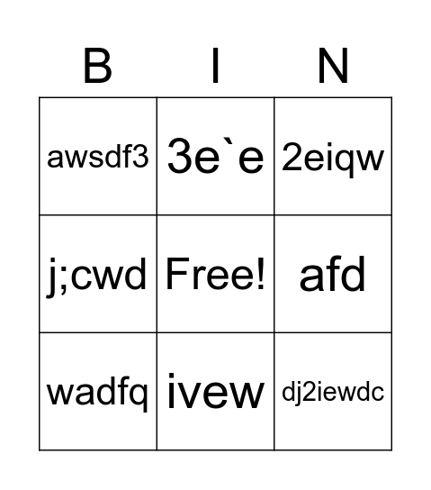 BSA Bingo Card