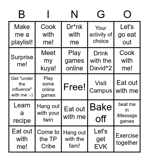 KAA Bingo! Bingo Card