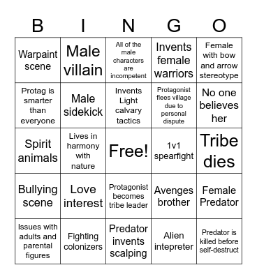 Predator 5 Bingo Card