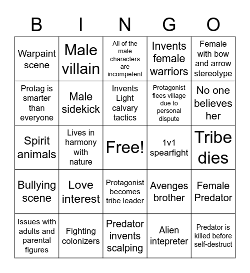 Predator 5 Bingo Card
