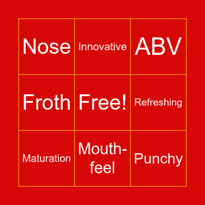 Beer Drop Bingo - Original Bingo Card