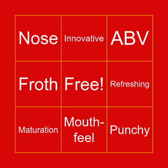 Beer Drop Bingo - Original Bingo Card