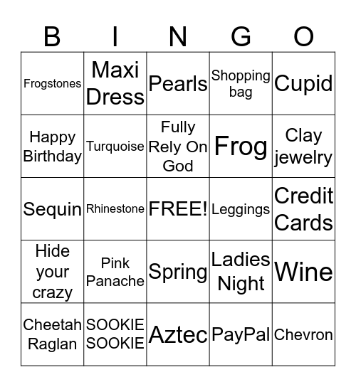 4 years in business!  Bingo Card
