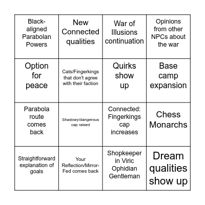 Parabolan War Bingo Card