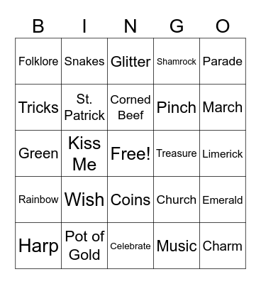 Happy St. Patrick's Day! Bingo Card