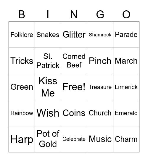 Happy St. Patrick's Day! Bingo Card