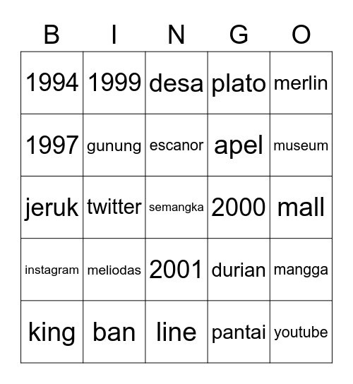 Sunwoo Bingo Card