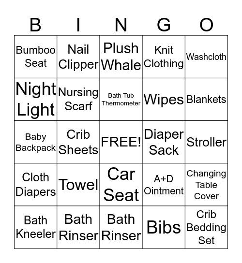 Gift BINGO!  Bingo Card