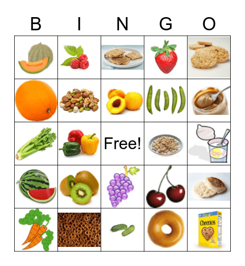 Healthy Snacks Bingo Card