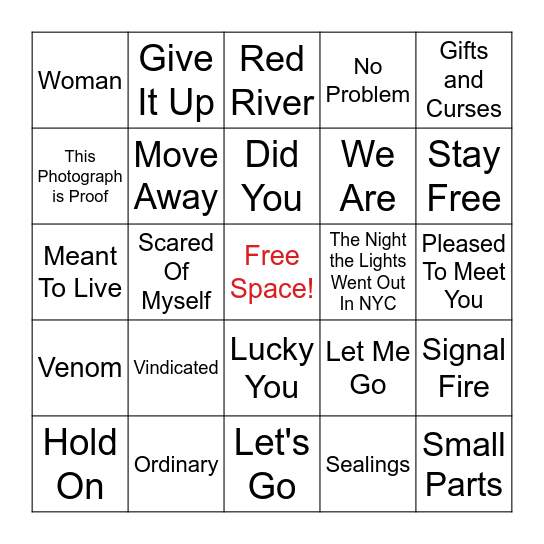 Spiderman 2 & 3 Bingo Card