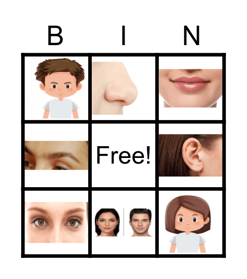 My Face Bingo Card