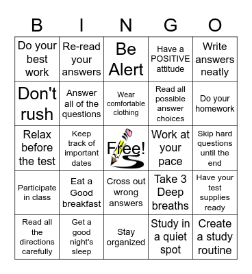 STUDY SKILLS Bingo Card