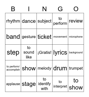 Capítulo 2B Bingo Card