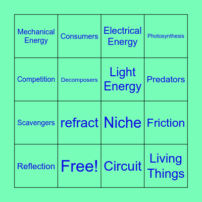 Ecosystem  BINGO Card
