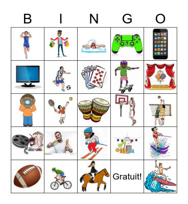 Sports & Hobbies Bingo Card