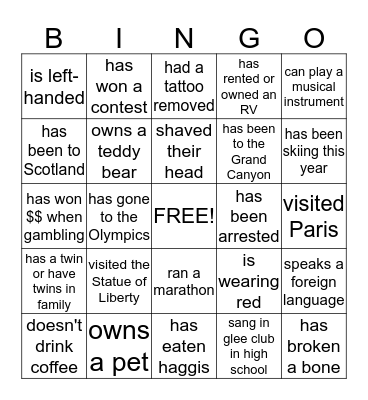 SOMEONE WHO ... Bingo Card