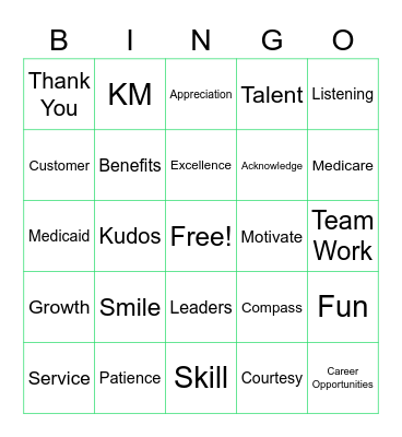 Anthem Customer Service Bingo Card