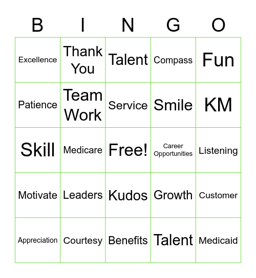 Anthem Customer Service Bingo Card