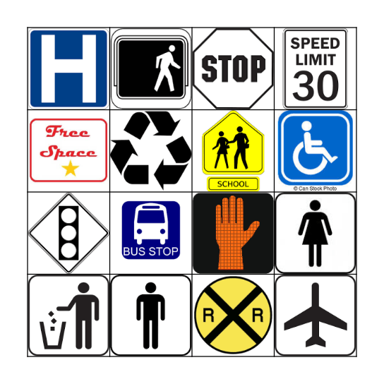 Community Signs Bingo Card