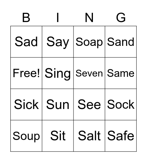 /s/ Bingo Card
