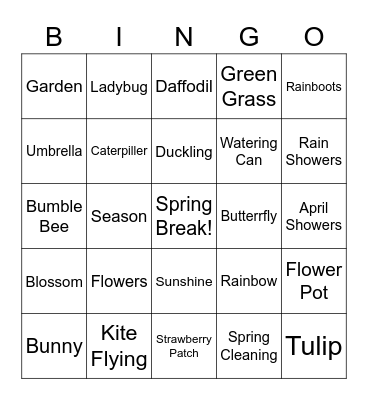 Spring Bingo Card