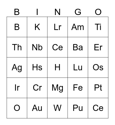 bingo things Bingo Card