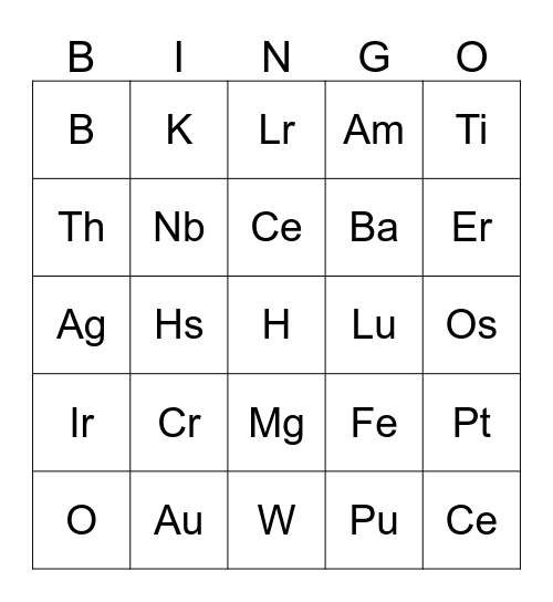 bingo things Bingo Card