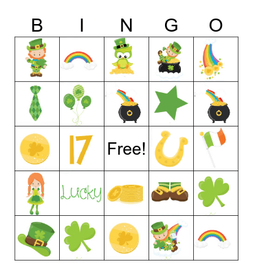 St. Patrick's Day Bingo Card