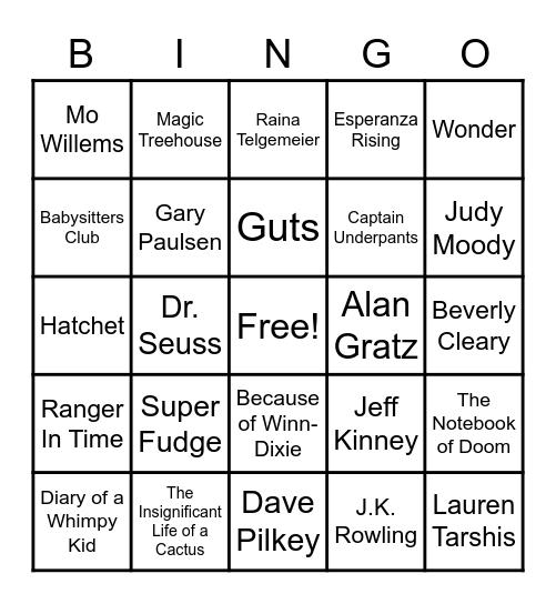 Book Bingo Card