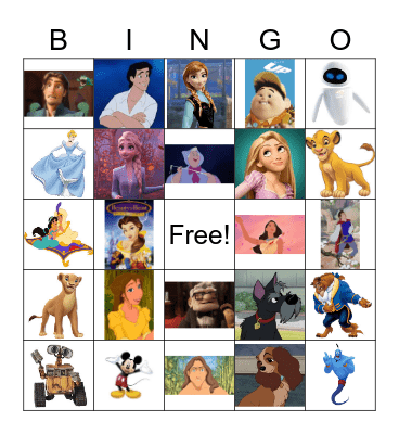 Disney BINGO Card