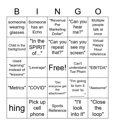 1st Qtr. 2021 - Virtual Leadership Summit Bingo Card