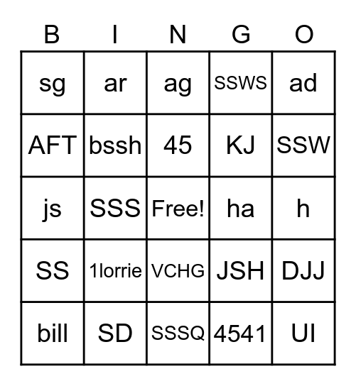 NEI Safety Talk Bingo Card