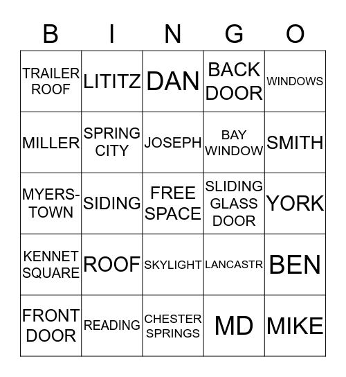 *one appt = one space, you can choose which if it covers two Bingo Card
