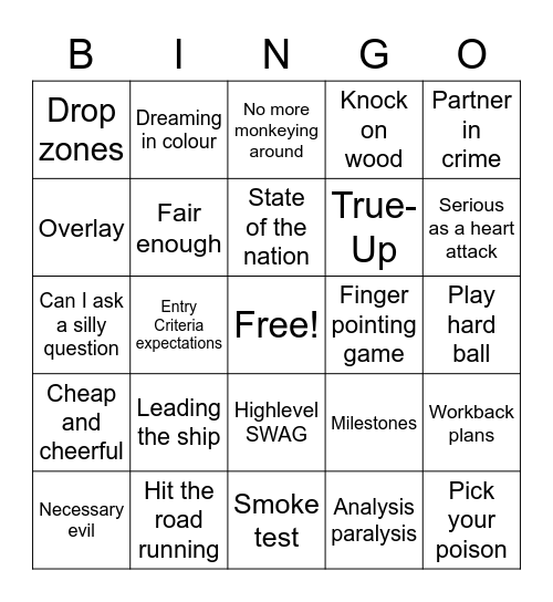 Resiliency Services Bingo! Bingo Card