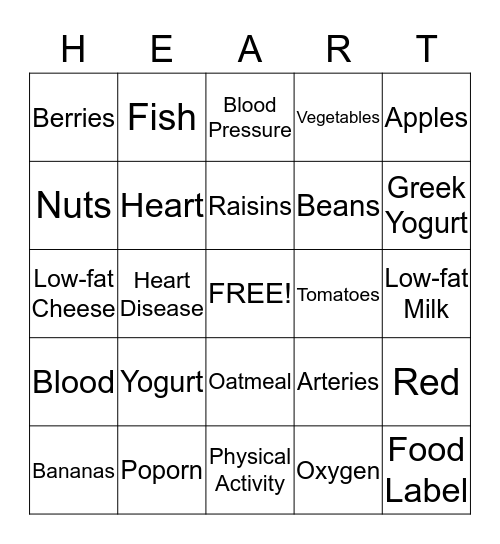 Love Your Heart Bingo Card