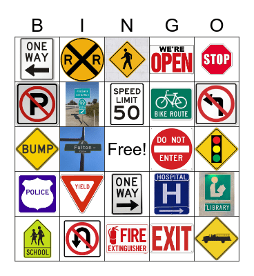 Common Signs Bingo Card