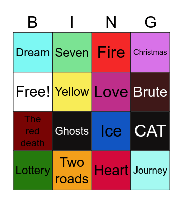 Fiction Bingo Card