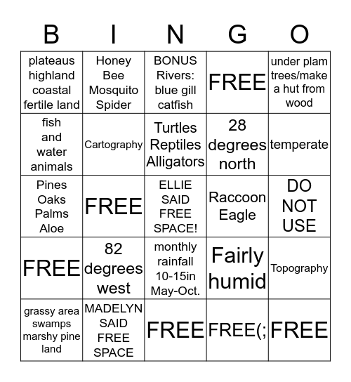 SALT MAP BINGO Card