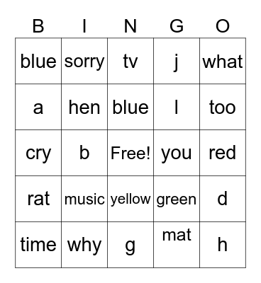random Bingo Card