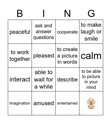 5-2 Vocabulary Bing(o) Bingo Card