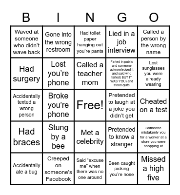 Ice Breaker Bingo Card