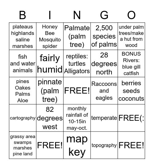 salt map bingo Card