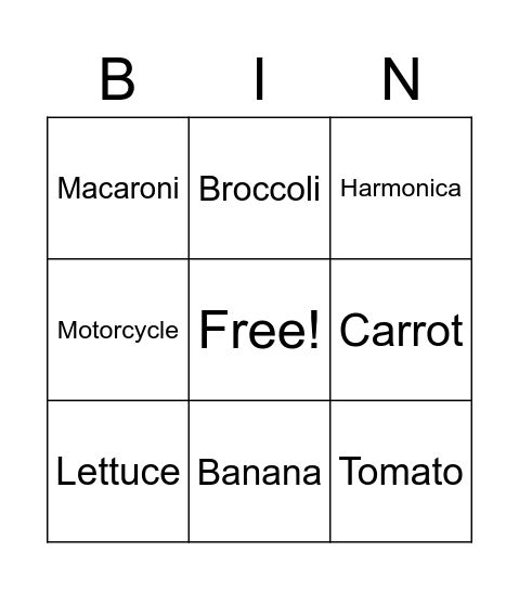 Bingo Card