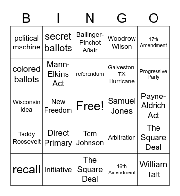 Chapter 9 Bingo! Bingo Card